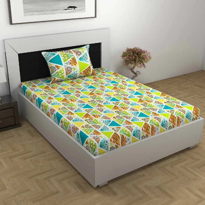 Hypoallergenic Silk Sheets for Sensitive SleepersTriangle Candy Print Single Bed Bedsheet