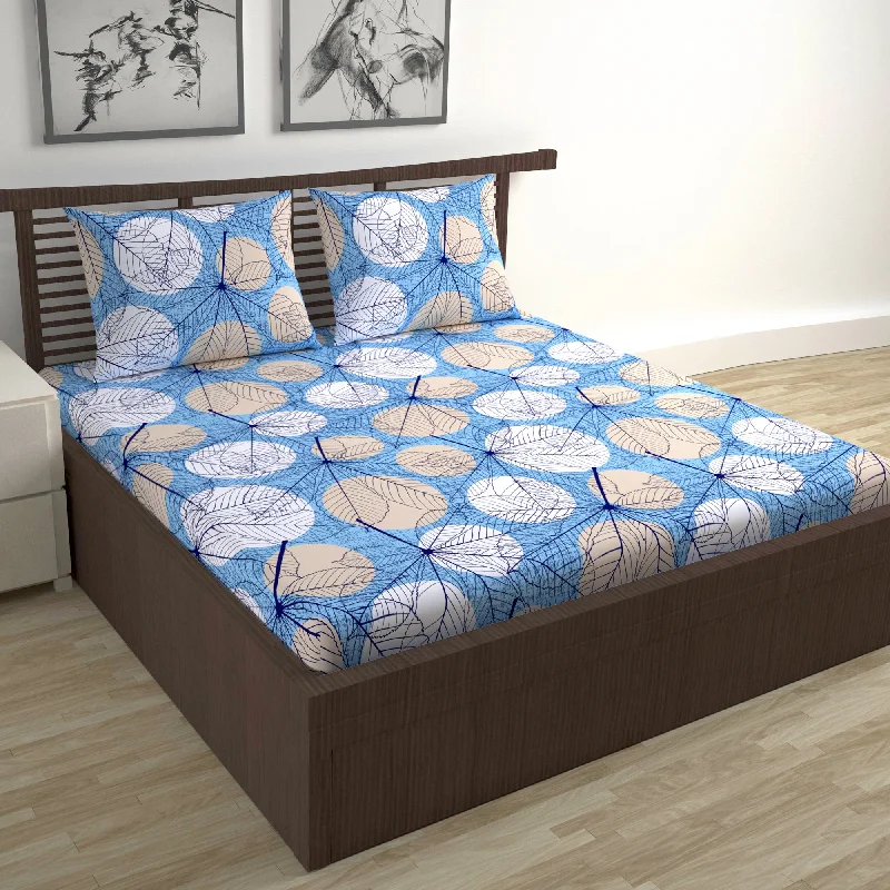 Flat Sheets with a High - Quality Finish for a Luxurious LookFloral Dry Leaf Double Bed Bedsheet