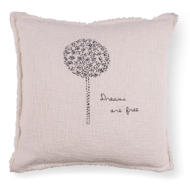 Square Pillows for Modern Home DecorSugarboo Designs Dreams Are Free Dandelion Embroidered Pillow