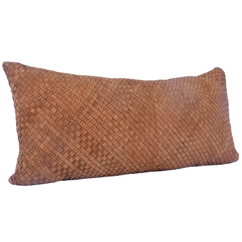 Firm Pillows for Side SleepersHiEnd Accents Suede Basket Weave Long Lumbar Pillow