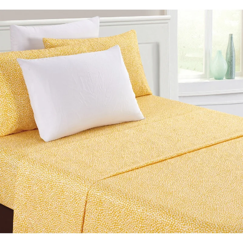 Rayon - Cotton Sheets for a Breathable and Soft BlendPetticoat Floral Yellow Printed Sheet Set - Christopher Knight