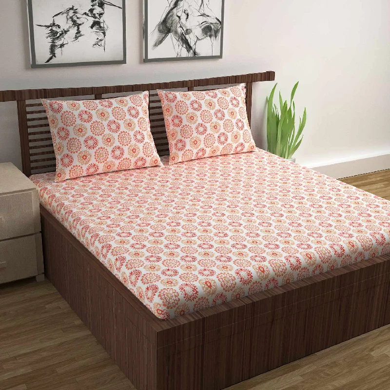 Twin - Size Sheet Sets with a Pillow ProtectorSummer Dahlia Floral Printed Bedsheet For Double Bed