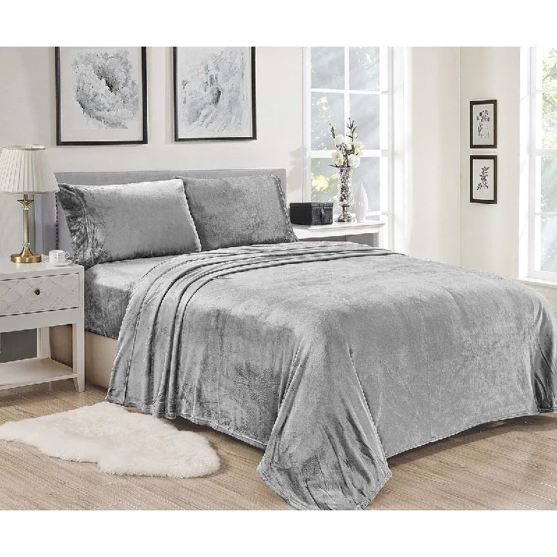 Organic Flannel Sheets for a Natural and Warm SleepDécor&More Luxury Elegance 2 Piece Twin Size Extra Soft Velvet Touch Microplush Sheet Set - Grey