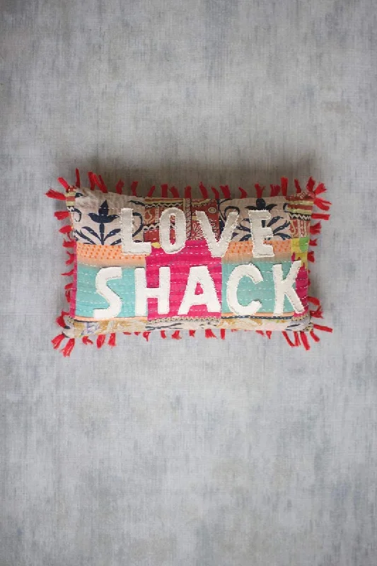 Decorative Pillows for Living Room MakeoverKalalou NRV2142 Love Shack Kantha Pillow