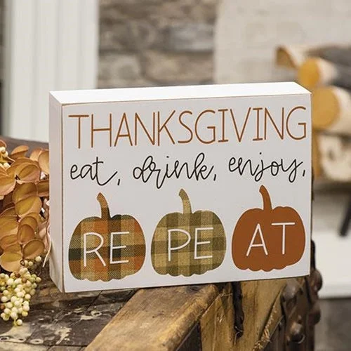 Eat Drink Enjoy Pumpkins Box Sign