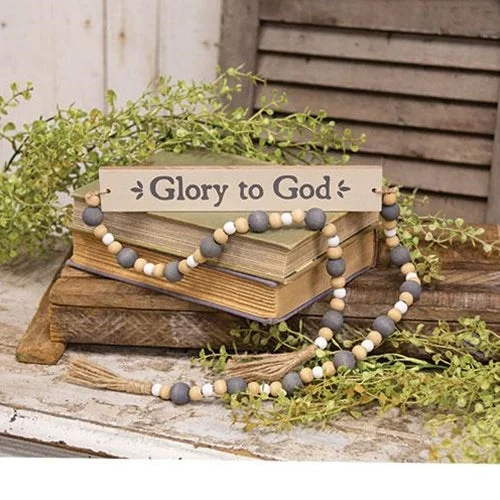 Glory to God Beaded Garland Sign