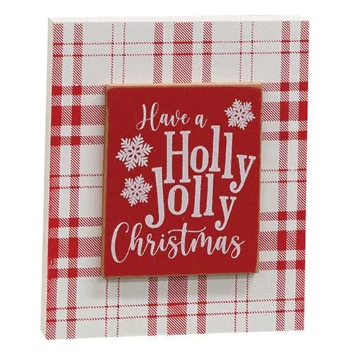 Holly Jolly Christmas Layered Plaid Block