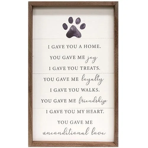 I Gave You A Home Pawprint Framed Print