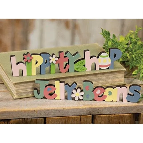 Jellybeans Wooden Word Cutout Sitter