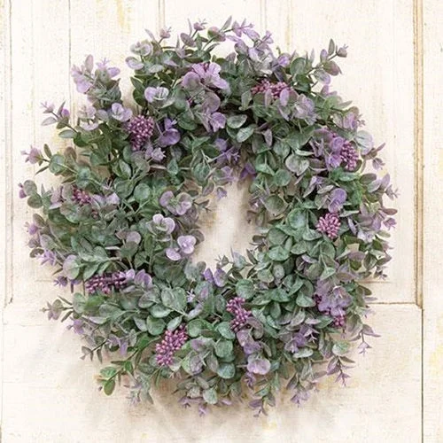 Lavender Eucalyptus with Seeds Twig Wreath 20"