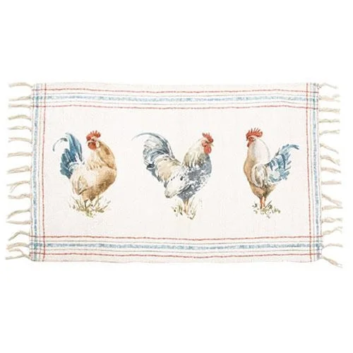 Rooster Trio Kitchen Floor Mat