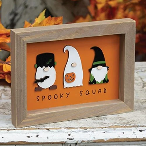 Spooky Squad Gnomes Framed Sign