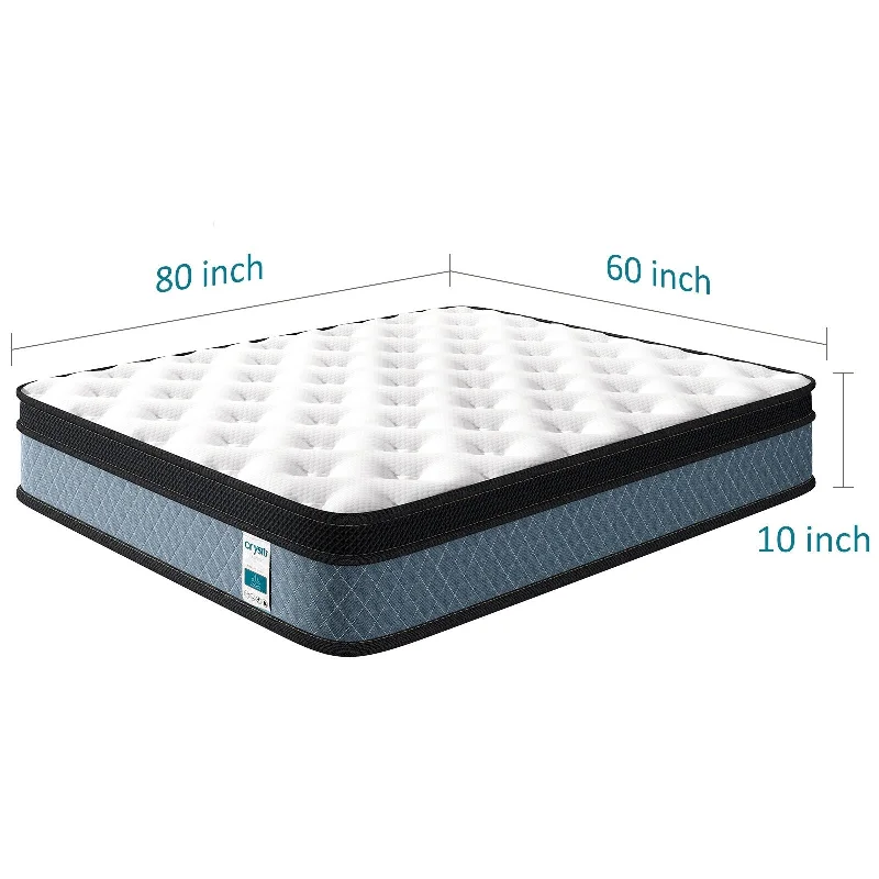 Latex mattresses with natural bounce and breathability10-inch Memory Foam Mattress and Pocket Spring - White