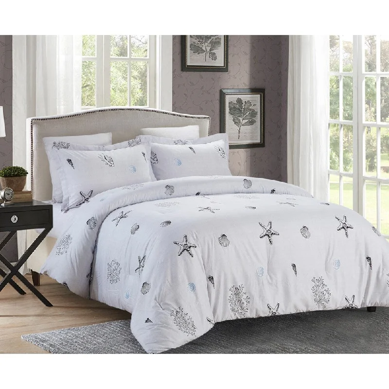 Cotton - filled comforters for a breathable and natural sleep experience3 piece Full/Queen Shells Comforter Set