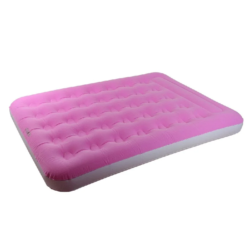 Latex mattresses with natural bounce and breathability74.5" Double Sized Pink Flocked Inflatable Guest Air Bed Mattress