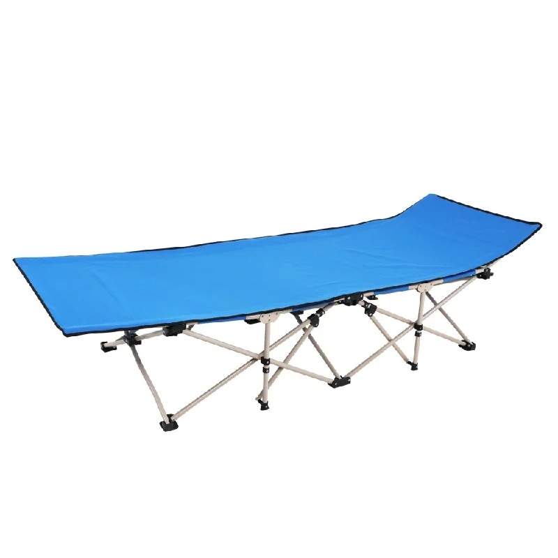 Wool - filled mattresses for natural insulation and moisture - wicking76" Outdoor Foldable Camping Ten-foot Bed Blue