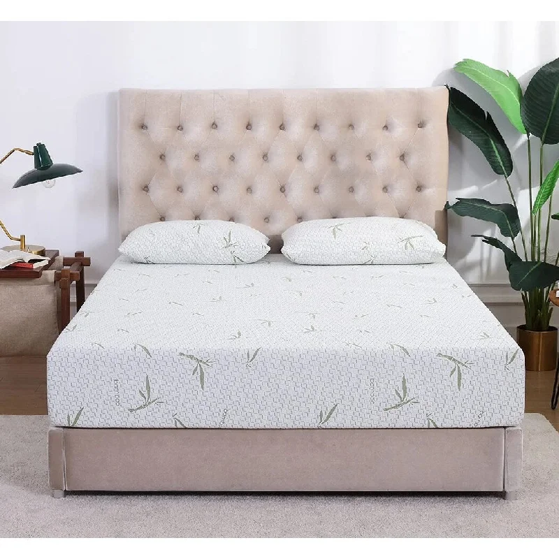 Organic cotton mattresses for a chemical - free sleep surface8 inch Green Tea Gel Memory Foam Mattress, Cooling Medium Feel Bed Mattress in a Box, CertiPUR-US