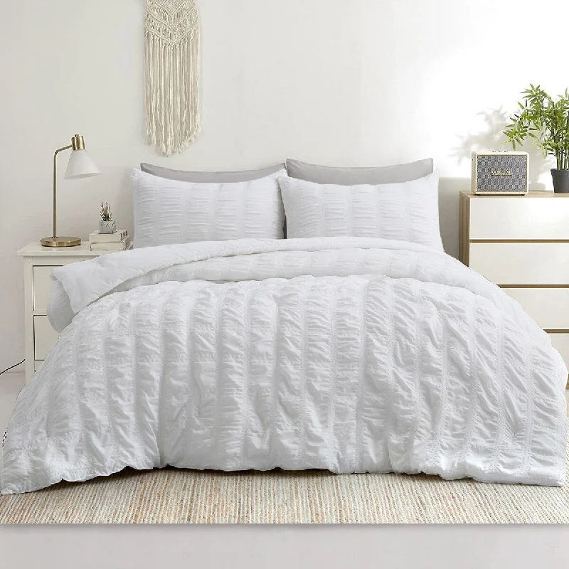 Duck down comforters with a softer feel and good warmth retentionAll Season Bubble Ruched Down Alternative Comforter Set