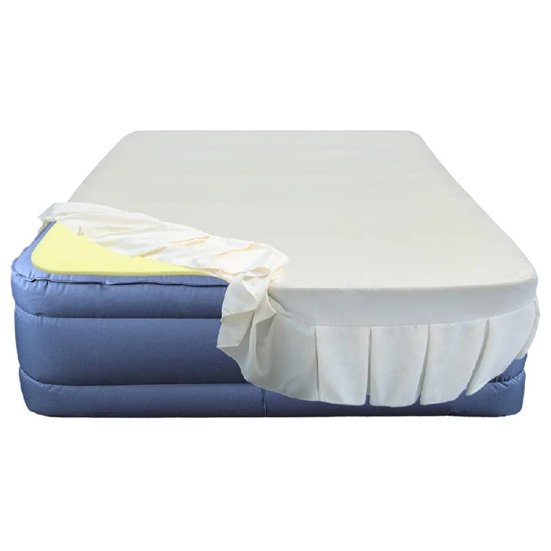 Gel - infused memory foam mattresses for cooler sleepAltimair Full-size Airbed with 1-inch Memory Foam Topper and Fitted Skirted Sheet