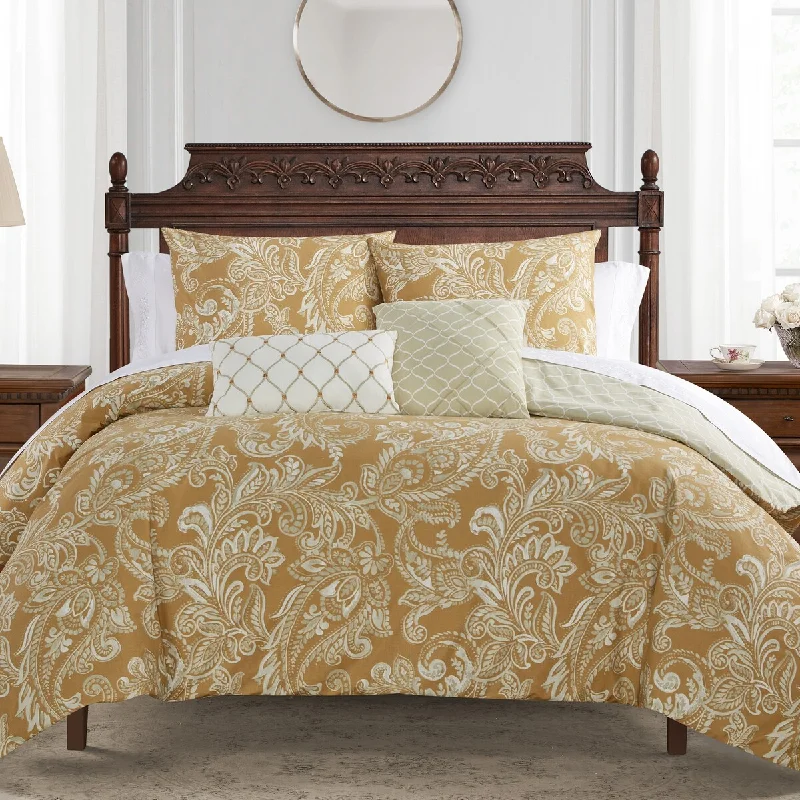 Latex - filled comforters with a bouncy texture and good supportArnet 5PC Reversible Comforter Set