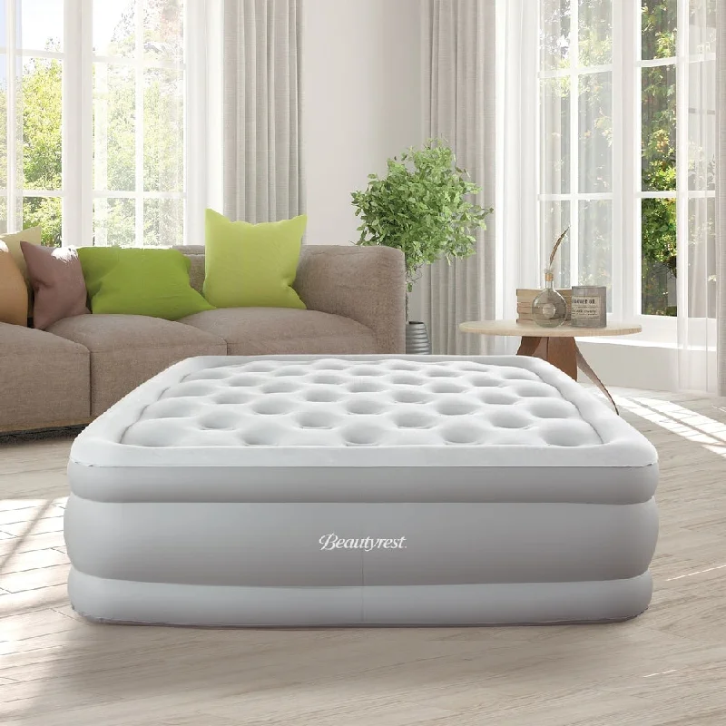 Memory foam mattresses for pressure relief and contouringBeautyrest Sky Rise Raised Air Mattress with External Pump - Inflatable Bed with Edge Support, Puncture-Resistant Vinyl