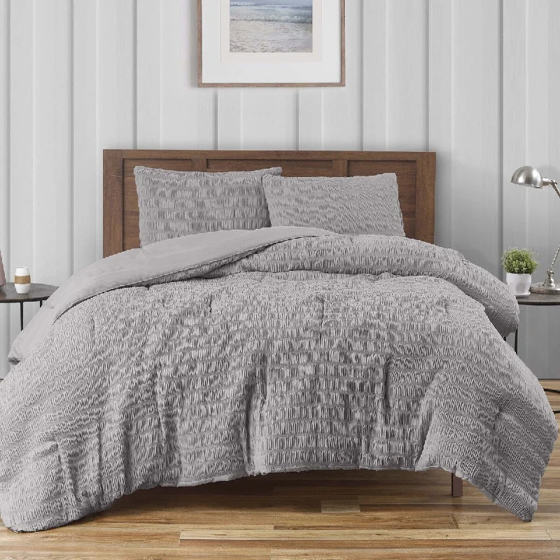 Down - filled comforters for supreme warmth and lightnessBexley Crinkle Textured 3PC Microfiber Comforter Set