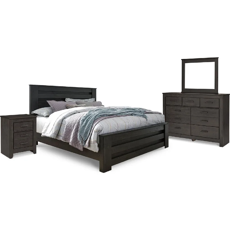 Natural latex and organic cotton blend mattressesBrinxton 6 Piece King Panel Bedroom - Charcoal