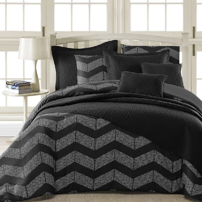 Cotton - filled comforters for a breathable and natural sleep experienceComfy Bedding Spot Chevron Microfiber 5-piece Comforter Set