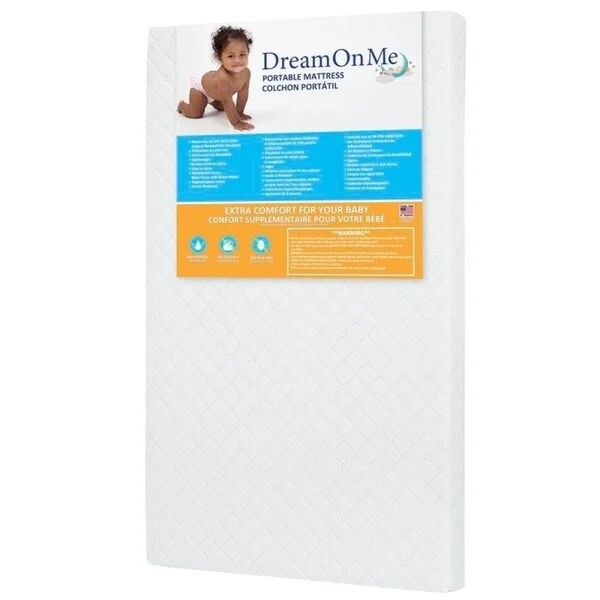 Polyester - foam mattresses for budget - friendly optionsDream On Me 3'' Extra Firm mini/ Portable Crib Mattress, White