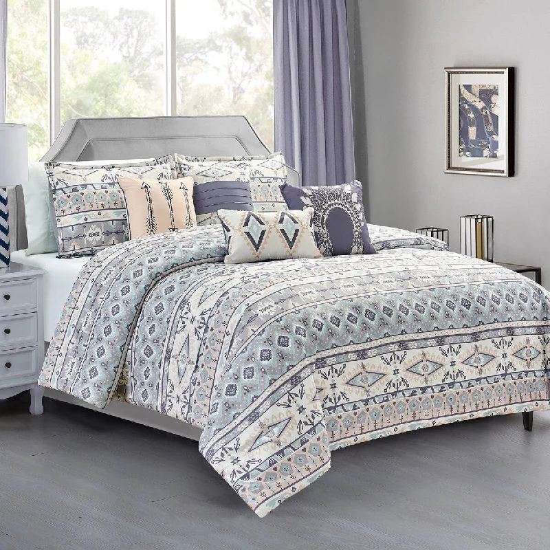 Queen - size comforters for standard queen - sized mattressesEsca Olivia Fabric Polyester 7PC Comforter Set