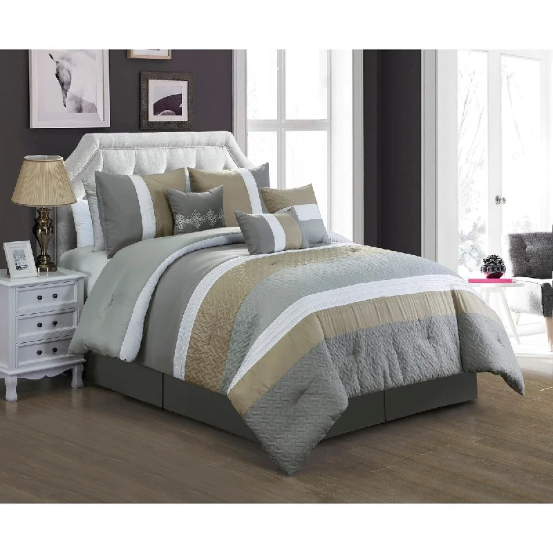 Duck down comforters with a softer feel and good warmth retentionEsca Whitney Fabric Polyester 7PC Comforter Set