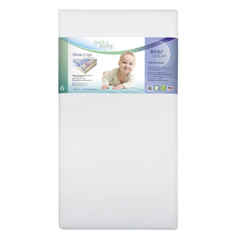 Natural latex and organic cotton blend mattressesEvolur Sleep Triple Stage Deluxe 6-inch Foam Mattress