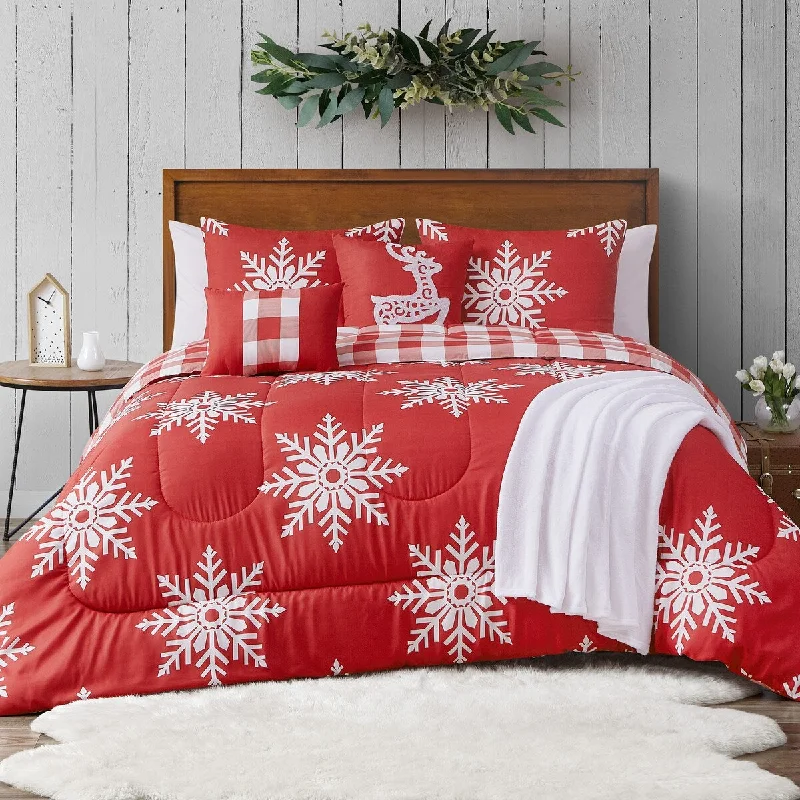 Silk - filled comforters for a luxurious and smooth touchFirst Snow 6PC Comforter Set