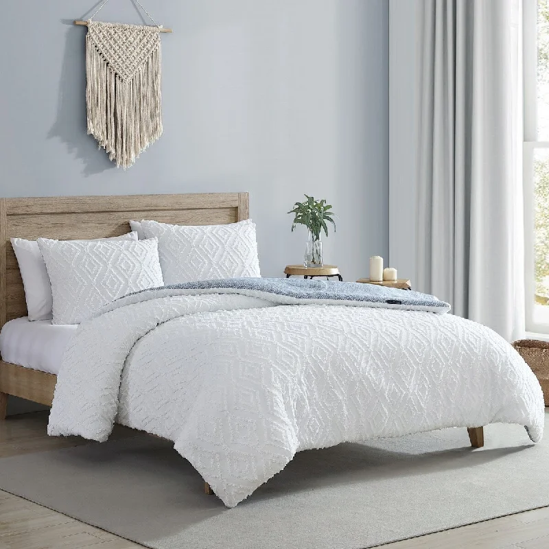 Microfiber - filled comforters that are lightweight and easy to care forFrench Connection Hanwell Clipped Jacquard Comforter Sets