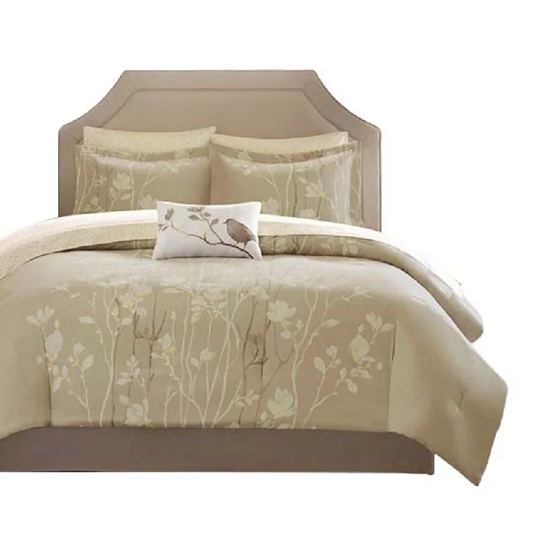 Queen - size comforters for standard queen - sized mattressesGracie Mills Kirk 7 Piece Floral Comforter Set with Cotton Sheets