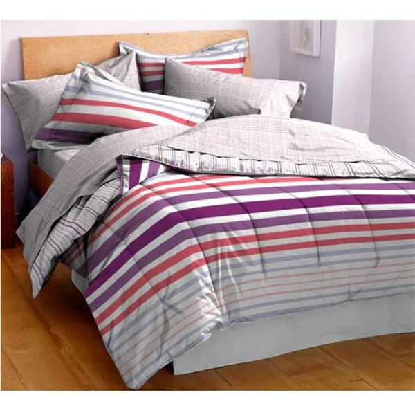 Latex - filled comforters with a bouncy texture and good supportHanes Cabana Warm Striped 3-piece Comforter Set