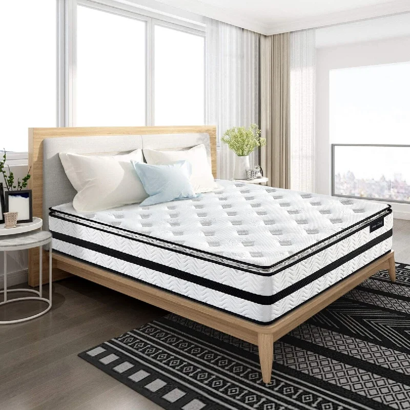 Hybrid mattresses combining foam and innerspring technologyIsaac Sleep 12 in. Medium Hybrid Pillow Top Queen Mattress