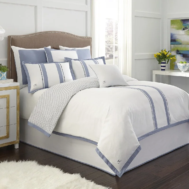 Silk - filled comforters for a luxurious and smooth touchJill Rosenwald London Blue Comforter Set