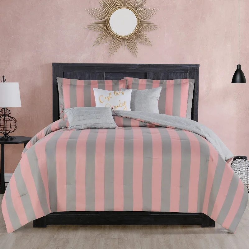 Queen - size comforters for standard queen - sized mattressesJuicy Couture 5 or 6-pc Reversible Cabana Stripe Bedding Set