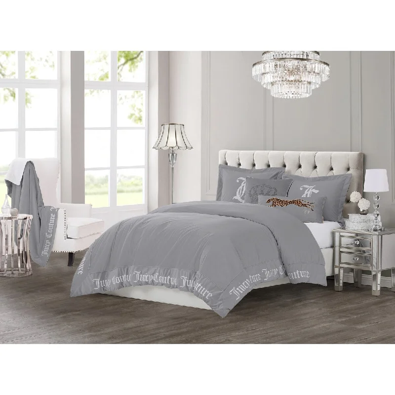 Goose down comforters known for their superior quality and insulationJuicy Couture Gothic Gray 3 Piece Comforter Set