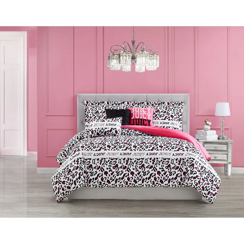 Latex - filled comforters with a bouncy texture and good supportJuicy Couture Hyper Leopard Bedding Set Reversible