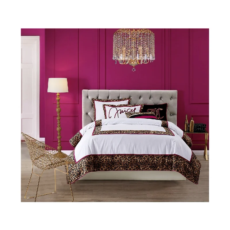 Synthetic - filled comforters like polyester for affordability and hypoallergenic propertiesJuicy Couture Regent Leopard Three Piece Comforter set