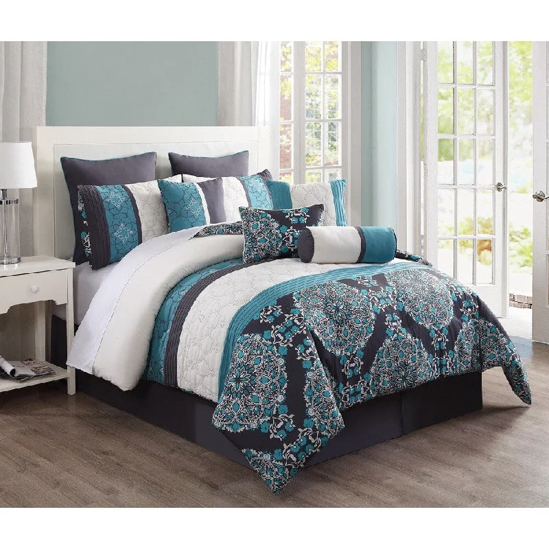 Synthetic - filled comforters like polyester for affordability and hypoallergenic propertiesJustine Reversible 10-piece Comforter Set