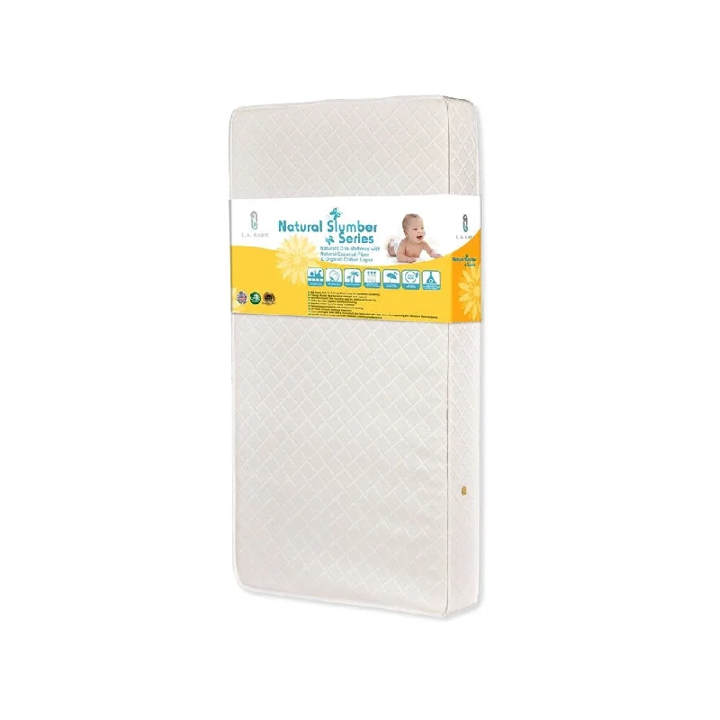 Organic cotton mattresses for a chemical - free sleep surfaceLA Baby Natural l Crib Mattress with Natural Coconut Fiber & Organic Cotton Layer