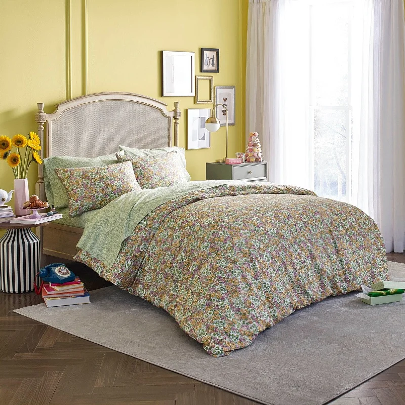 Microfiber - filled comforters that are lightweight and easy to care forLady Pepperell Twin/Twin XL Cristina Floral Comforter Set