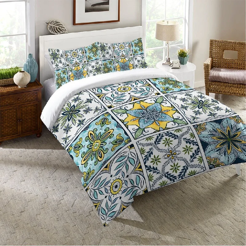 Wool - filled comforters with natural moisture - wicking and temperature - regulating featuresLaural Home Blue Sunrise Medallion Comforter