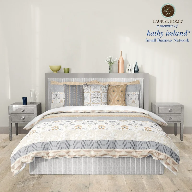 King - size comforters to fit large king - sized beds perfectlyLaural Home kathy ireland® Small Business Network Member Peaceful Elegance Stripe Comforter