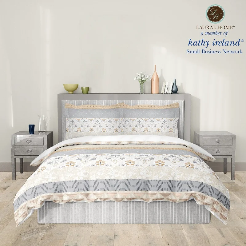 Full - size comforters suitable for full - sized beds in guest rooms or small bedroomsLaural Home kathy ireland® Small Business Network Member Peaceful Elegance Stripe Twin Comforter