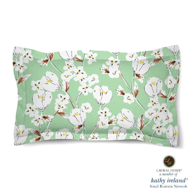 Cotton - filled comforters for a breathable and natural sleep experienceLaural Home kathy ireland® Small Business Network Member Retro Floral Mint King Comforter Sham