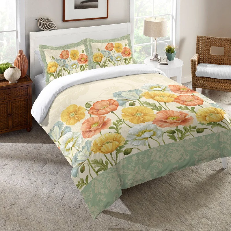 Queen - size comforters for standard queen - sized mattressesLaural Home Poppy Garden Comforter - Multi